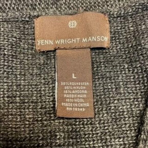 Vintage Womens Angora Wool Celtic Cable Knit Open Cardigan Sweater Large Neutral - Picture 8 of 9